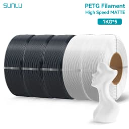 SUNLU 5KG PLA/PETG/ High Speed Matte PETG Filament 1.75mm 1KG Without Tray 3D Printer Filament for 3D Printer,Refll Filament