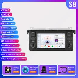2Din Android 12 CarPlay Android Auto Radio For BMW E46 M3 318/320/325/330/335 Rover 75 Coupe Car Multimedia GPS 4G autoradio