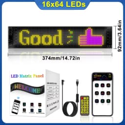 Scrolling Bright Advertising LED Sign with Bluetooth App DIY Custom Text Graffiti Animation for Store Car Bar Hotel Advertising