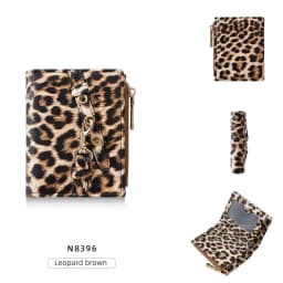 Baellerry Women's Leopard Short Wallets Pu Leather Wallets Vintage Female Coin Purse Large Capacity Hand Bag Card Holder