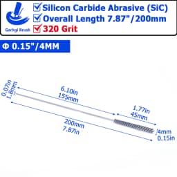 320Grit Cylinder Hone Ball Brush Tool Silicon Carbide Metal Engine Valve Guides Deburring Carbon Removal Crosshatching Polishing