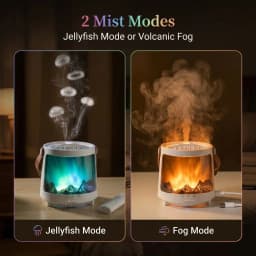 300ml Jellyfish Aroma Diffuser Flame Aurora Mist Humidifier with Remote USB Powered Ultrasonic Cool Air Lamp Home Decor Gift