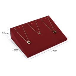 Wine Red Microfiber Jewelry Display Rack Ring Necklace Storage Organizer Jewelry Counter Display Props Earring Bracelet Holder