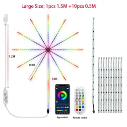 SCKDAY Smart Firework LED Strip Festoon Lights RGBIC Music Sync Indoor Self-Adhesive Fairy Lights for Christmas Party Room Decor