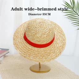 31-35CM Anime Straw Hat Festivals Party Cosplay Props Sun Protection Hat Parent-child Summer Sun Straw Beach Hat For Men Women