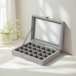 New Transparent Window Large Capacity 24 Grid Jewelry Storage Box, Simple And High-end Ring Necklace Jewelry Storage Display Box