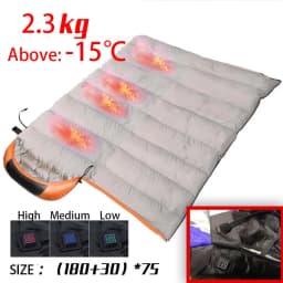 Heated Down Cotton Sleeping Bags USB Power Supply Backpacking Lightweight Waterproof Gear Equipment for Outdoor Travel Hiking