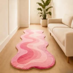 VIKAMA Gradient Wave Rug Warmth-Retaining & Non-Slip Bedroom Entrance & Bedside Mat Living Room Sofa Rug Home Decor