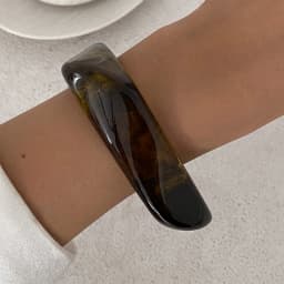 Salircon 3 Styles Vintage Punk Brown Thick Resin Acrylic Smudging Bangles Women Geometric Irregular Bracelets Pulseras Jewelry
