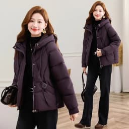 2027 Winter New High End Big Fur Collar Workwear Down Cotton Jacket Women's Fashion Short Thicken Cotton Female Parkas Coats