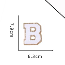 A-Z White Chenille Letter Patches Towel Sequins Clothing Patch Clothes Sew on Applique DIY Garment Hat Decor