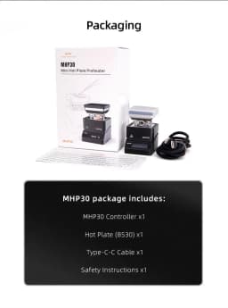 MINIWARE MHP30 Mini Hot Plate Preheater 30*30mm Heating Area Constant Temperature Heating Table 300℃ Intelligent Heating Table AU Location Shipping Fast