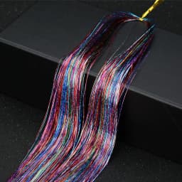 93/120cm Sparkle Synthetic Hair Extensions Tinsel Rainbow Colored Strands Girls Headwear Hairbinge Hair Laser False Decor