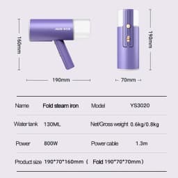 2026 New Handheld Steam Iron Foldable Garment Steamer Hanging Ironing Home Travel Clothes Ironing Machine with Hair Ball Brush