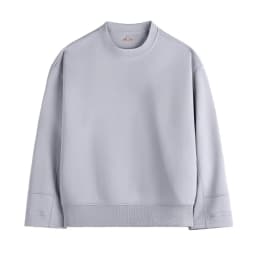 Maden Women's Loose Pullover Sweatshirt Women Air Layer Fabric Drop Shoulder Casual Long sleeve Top Light Gray for Autumn