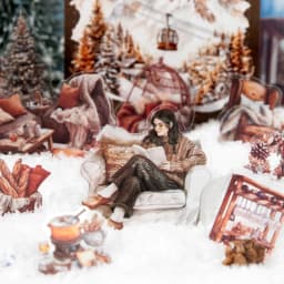 Journal GO 30pcs Warm Moments Sticker Pack PET Diorama Journal Material Winter Girl Collage Decor Themed Creative Stationery