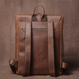 GURO Men's Retro Genuine Leather Backpack Simple Flap Travel Bag Women Natural Cowhide Deluxe Schoolbag Daily Commuter Backpacks