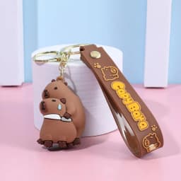 Capybara Keychain PVC Soft Key Accessories Cute Party Gifts for Christmas for Boys and Girls Key Buckles Metal