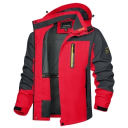 TACVASEN Waterproof Lightweight Jacket Mens Mesh Lined Outdoor Jacket Windproof Fishing Hiking Jacket Rain Coat Male Windbreaker