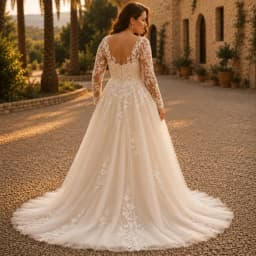 Customized Off White Plus Size Wedding Dress Maternity V Neck Tulle Lace Appliques Long Sleeves Split Bride Gowns Bridal Dress
