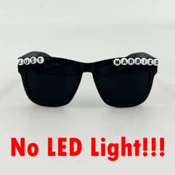 White Just Married LED Luminous Glasses Heart Shaped EL Neon Decorative Glasses Engagement Wedding Bridal Shower Props
