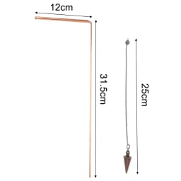 2pcs 99.9% Copper Dowsing Rod Psychic And Divination Copper Pendulum Kit Portable Dragon Seeking Detachable Tool