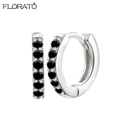 925 Silver Needle Crystal 9mm Small Hoop Earrings for Women Minimal Huggie Earrings Colorful Zircon Piercing Earrings Jewelry