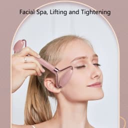 Face And Neck Massager Roller and Guasha Board Resin Non-rose Crystal Jade Roller Beauty Double-ended Massage Skincare Tools