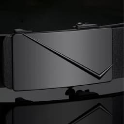 DINISITON Men PU Leather High Quality Automatic Buckle Belt Black Metal Luxury Leather Fashion Business Belt