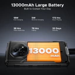DOOGEE Fire 5 Ultra Rugged Phone 32GB 256GB 13000mAh Battery Helio G81 6.6'' 48MP Camera Camping Light NFC Android 15 Smartphone