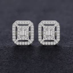 Round Moissanite Diamond Ear Studs Earring Pass Diamond Test Moissanite Stud Earrings For Women Man Sterling Silver Jewelry Gift