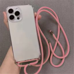 For iPhone 18 17 16 15 14 ProMax Crossbody Necklace Cord Lanyards Transparent Case For iPhone 11 12 13 Pro Max XS XR Soft Cover