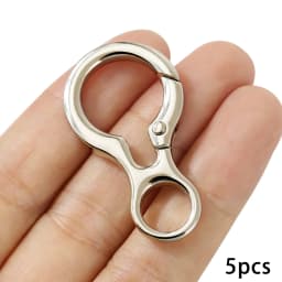5pcs Spring Round O Ring Snap Hook, Metal Purse Handbag Hardware Bag Clip Spring Keychain