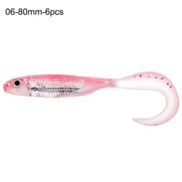 5pcs/6pcs Silicone Soft Lures 80mm 100mm Artificial Fishing Soft Lures Grub Tail Shad Swimbait Rubber Fishing Baits For Bass