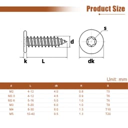 Black 304 Stainless Steel Torx Ultra Thin Super Low Flat Head Sheet Metal Self Tapping Screws M2 M3 M4 Six-Lobe Star Drive Screw