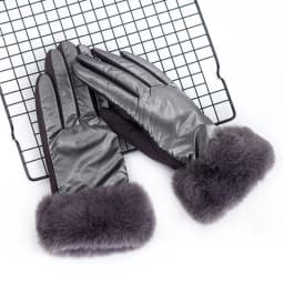 New Women Winter Light Water Proof Plus Cashmere Keep Warm Touch Screen Gloves Suede Fashion Big Plush Wrist