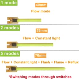 3V Cob 40mm 59mm 70mm Meteor Shower Flowing Water Lamp Led Filament Light Diodes Parts With Buckle No Need Welding 2pin/Battery