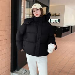 2026 New Women's Winter Short Hooded Puffer Jacket Korean Loose Thick Padded Jackets Female Lightweight Warm Solid Padded Parkas
