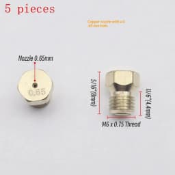 5PCS Brass Burner Gas Hob LPG- Conversion Kits Jets 50 65 70 87 95 Brass Nozzle For Gas Stove Brass Nozzle Propane Injector
