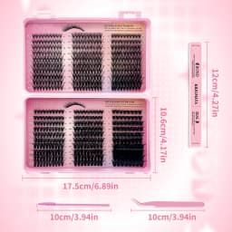 600pcs Individual Eyelash Extensions Thick Fluffy 30D-100D Mix Length DIY Cluster Lashes 8mm-16mm Easy Application And Removal
