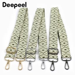 1Pc 38mm Jacquard Canvas Bag Strap for Women's Handbag Replace Handle 75~130cm Adjust Shoulder Straps Crossbody Bags Accessories