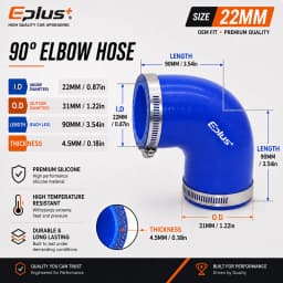 Universal Blue Silicone Tubing Hose 90 Degrees Pipe Coupler Car Intake Turbo Intercooler Silica Gel Hose Connector with Clamps