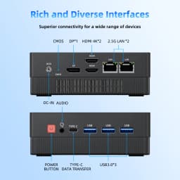 Texhoo MINI PC AMD Ryzen7 4800H 4.2GHz 2xLAN 16G DDR4 512GB SSD Pcle3.0 WIFI6 BT5.2 Triple Display Desktop Computer for Office 