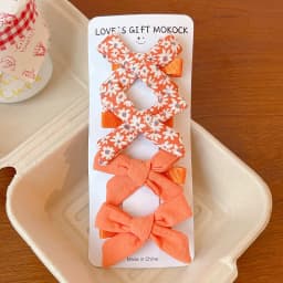 2026 4PCS/Set Kids Hair Clips Gingham Floral Bow Hair Barrettes No Hurt Hair Non Slip Soft Fabric Toddler Girls Accessories Gift