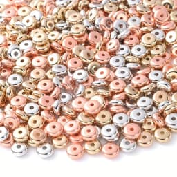 200PCS Mixed Color 6mm CCB Charm Spacer Wheel Bead Round Loose Beads Gold Silver For DIY Jewelry Making Accessories