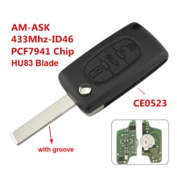Flip Remote Car Key For Peugeot 206 207 208 307 308 407 607 807 Partner For Citroen C2 C3 C4 C5 Berlingo Xsara 3 Button HU83/VA2