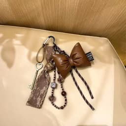 Hot Sale Cool Exquisite Personality Dark Wind Leather Key Pendant DIY Lace Ribbon Keychain Bag Pendant Accessories