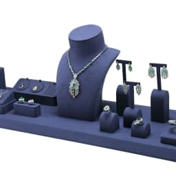 Blue Jewelry Display Stand Set Modern Ring Earring Bracelet Mannequin Holder for Boutique Counter Retail Wholesale