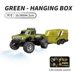 1/64 RC Car 2.4G Remote Control Mini Speed Off-road Climbing Car Alloy Desktop Vehicle with LED Light Toy for Kids Small Gifts