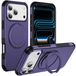 For Magsafe Case For iPhone 18Pro 15 14 13 12 16 17 18 Pro Max 16e Magnetic Wireless Charging Ring Stand Anti-slip Bumper Cover